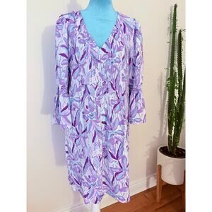 Lilly Pulitzer NWT Danika Tunic Dress Purple Elephant In The Bloom Size 8 m